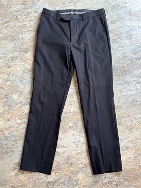 Men's Black Dress Pants - Classic Flat Front